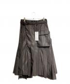 sacaiサカイ）の古着「ナイロンツイルミックススカート/Nylon twill mixed skirt」｜ブラウン