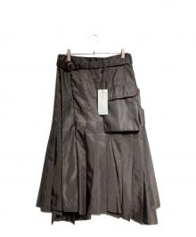 sacai（サカイ）の古着「ナイロンツイルミックススカート/Nylon twill mixed skirt」｜ブラウン