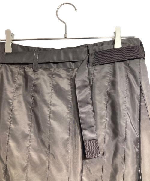 sacai（サカイ）sacai (サカイ) ナイロンツイルミックススカート/Nylon twill mixed skirt ブラウン サイズ:2の古着・服飾アイテム