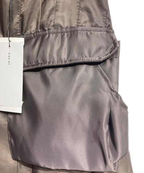 sacai（サカイ）sacai (サカイ) ナイロンツイルミックススカート/Nylon twill mixed skirt ブラウン サイズ:2の古着・服飾アイテム