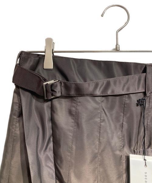 sacai（サカイ）sacai (サカイ) ナイロンツイルミックススカート/Nylon twill mixed skirt ブラウン サイズ:2の古着・服飾アイテム
