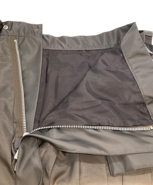 sacai（サカイ）sacai (サカイ) ナイロンツイルミックススカート/Nylon twill mixed skirt ブラウン サイズ:2の古着・服飾アイテム