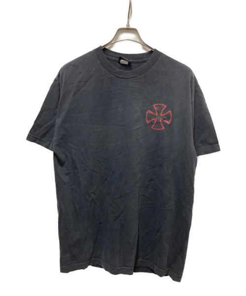 INDEPENDENT（インディペンデント）INDEPENDENT (インディペンデント) 00s アイアンクロスプリントTシャツ ブラック サイズ:Lの古着・服飾アイテム
