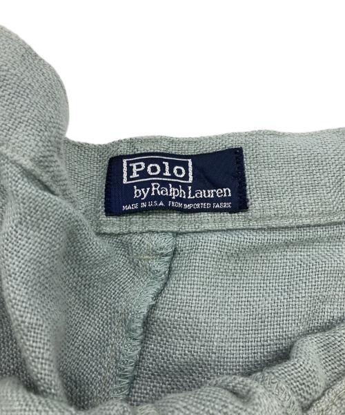 POLO RALPH LAUREN（ポロ・ラルフローレン）POLO RALPH LAUREN (ポロ・ラルフローレン) リネンツータックハーフパンツ グリーン サイズ:	SIZE 101cm (W40)の古着・服飾アイテム