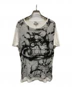 Vivienne Westwood manヴィヴィアン ウェストウッド マン）の古着「オーブプリントカットソー」｜ホワイト×ブラック