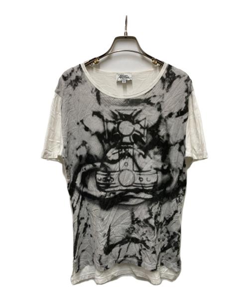 Vivienne Westwood man（ヴィヴィアン ウェストウッド マン）Vivienne Westwood man (ヴィヴィアン ウェストウッド マン) オーブプリントカットソー ホワイト×ブラック サイズ:44の古着・服飾アイテム