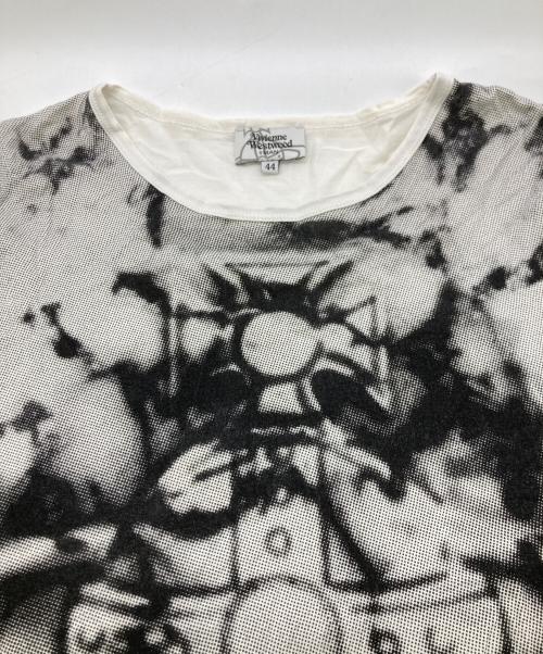 Vivienne Westwood man（ヴィヴィアン ウェストウッド マン）Vivienne Westwood man (ヴィヴィアン ウェストウッド マン) オーブプリントカットソー ホワイト×ブラック サイズ:44の古着・服飾アイテム