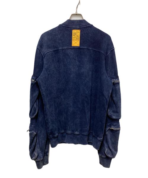 DIESEL（ディーゼル）DIESEL (ディーゼル) S-GINNET リブジップアップジャケット ネイビー サイズ:	SIZE Lの古着・服飾アイテム