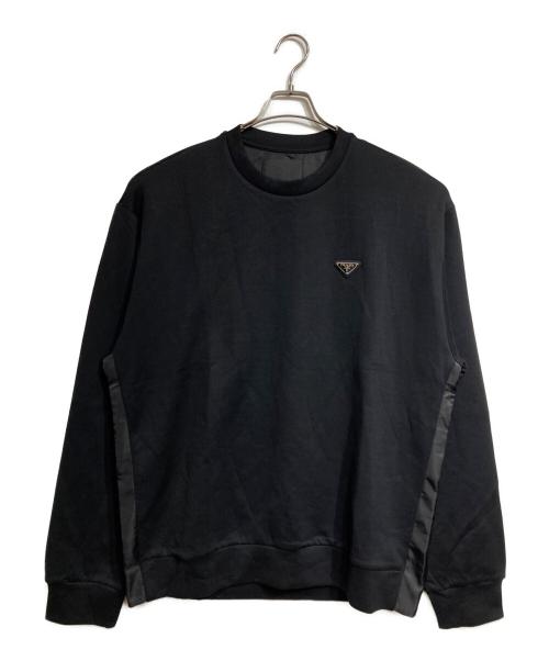 PRADA（プラダ）PRADA (プラダ) トライアングルロゴスウェットシャツ/Triangle logo sweatshirt ブラック サイズ:Mの古着・服飾アイテム