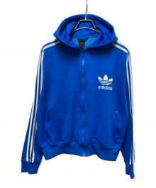 adidas（アディダス）の古着「ラインジップパーカー」｜ブルー