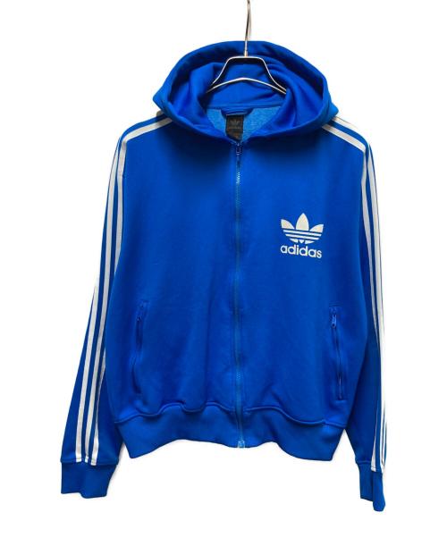 adidas（アディダス）adidas (アディダス) ラインジップパーカー ブルー サイズ:Mの古着・服飾アイテム