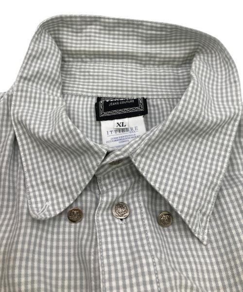 GIANNI VERSACE（ジャンニ・ヴェルサーチ）GIANNI VERSACE (ジャンニ・ヴェルサーチ) メデューサボタンチェックシャツ グレー サイズ:XLの古着・服飾アイテム