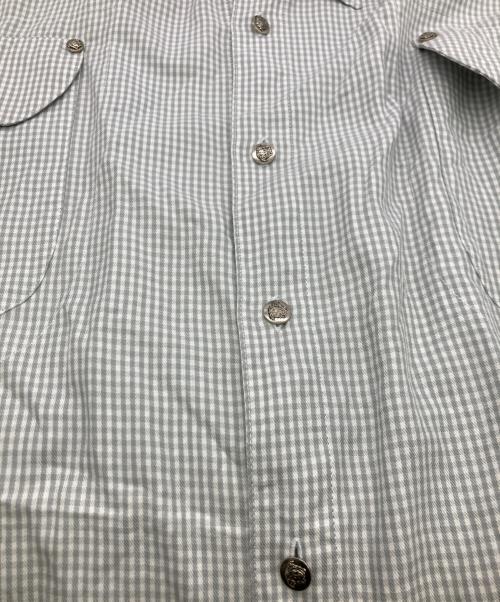 GIANNI VERSACE（ジャンニ・ヴェルサーチ）GIANNI VERSACE (ジャンニ・ヴェルサーチ) メデューサボタンチェックシャツ グレー サイズ:XLの古着・服飾アイテム