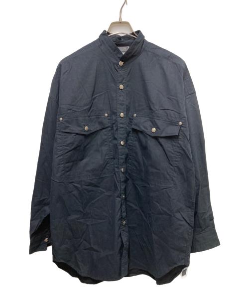 VERSUS（ヴェルサス）VERSUS (ヴェルサス) メデューサボタンバンドカラーシャツ ブラック サイズ:XLの古着・服飾アイテム