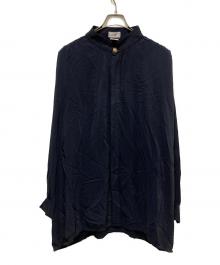 GIANNI VERSACE（ジャンニ・ヴェルサーチ）の古着「メデューサボタンバンドカラーシルクシャツ」｜ブラック