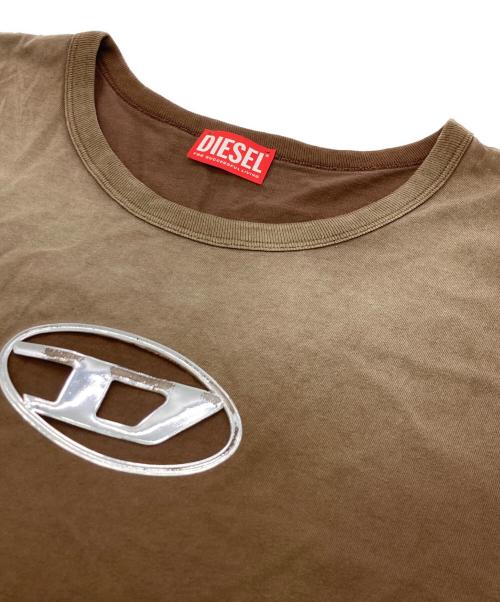 DIESEL（ディーゼル）DIESEL (ディーゼル) T-BRICO Dロゴノースリーブカットソー ブラウン サイズ:XLの古着・服飾アイテム