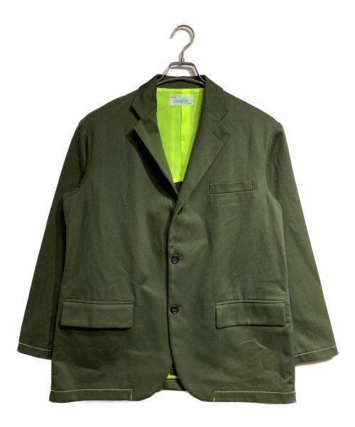 Hombre Nino（オンブレニーニョ）Hombre Nino (オンブレニーニョ) サイドジップエルボーパッチジャケット グリーン サイズ:Lの古着・服飾アイテム