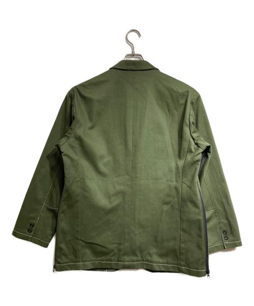 Hombre Nino（オンブレニーニョ）Hombre Nino (オンブレニーニョ) サイドジップエルボーパッチジャケット グリーン サイズ:Lの古着・服飾アイテム