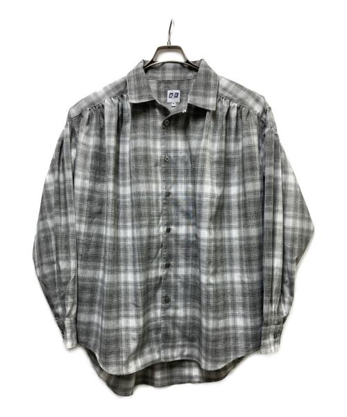 AiE（エーアイイー）AiE (エーアイイー) オープンカラーチェックシャツ グレー サイズ:SIZE Mの古着・服飾アイテム
