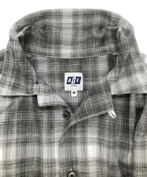 AiE（エーアイイー）AiE (エーアイイー) オープンカラーチェックシャツ グレー サイズ:SIZE Mの古着・服飾アイテム