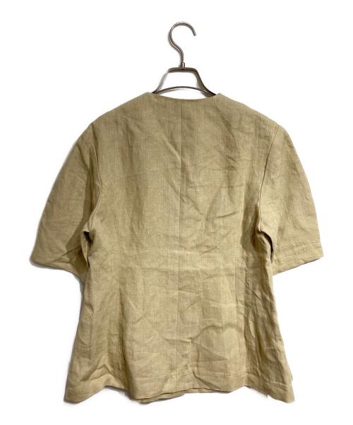 LESSAGE（レサージュ）LESSAGE (レサージュ) リネンキャンバスフレアジャケット ベージュ サイズ:FREEの古着・服飾アイテム