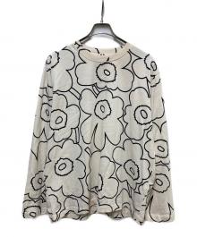marimekko（マリメッコ）の古着「Pieni Piirto Unikko 2 / Biitti t-shirt」｜ベージュ