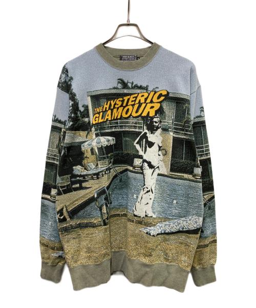 Hysteric Glamour（ヒステリックグラマー）Hysteric Glamour (ヒステリックグラマー) POOL SIDEジャカード スウェット グリーン サイズ:	SIZE XLの古着・服飾アイテム