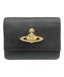 Vivienne Westwood（ヴィヴィアンウエストウッド）の古着「三つ折りがま口コンパクトウォレット」｜ブラック