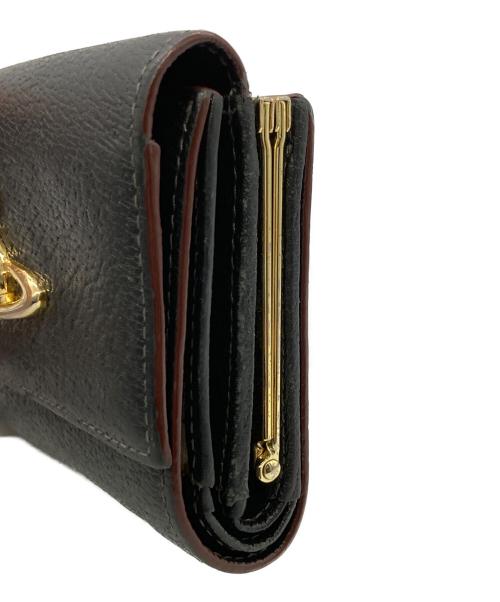 Vivienne Westwood（ヴィヴィアンウエストウッド）Vivienne Westwood (ヴィヴィアンウエストウッド) 三つ折りがま口コンパクトウォレット ブラックの古着・服飾アイテム