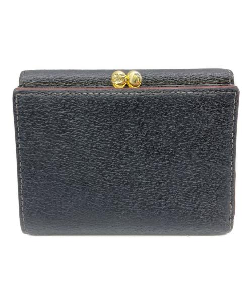 Vivienne Westwood（ヴィヴィアンウエストウッド）Vivienne Westwood (ヴィヴィアンウエストウッド) 三つ折りがま口コンパクトウォレット ブラックの古着・服飾アイテム