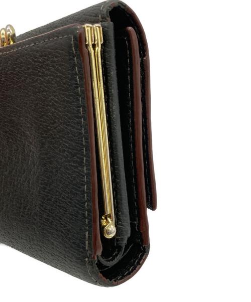 Vivienne Westwood（ヴィヴィアンウエストウッド）Vivienne Westwood (ヴィヴィアンウエストウッド) 三つ折りがま口コンパクトウォレット ブラックの古着・服飾アイテム