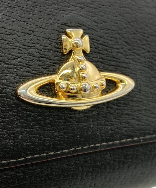 Vivienne Westwood（ヴィヴィアンウエストウッド）Vivienne Westwood (ヴィヴィアンウエストウッド) 三つ折りがま口コンパクトウォレット ブラックの古着・服飾アイテム