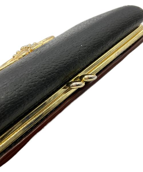 Vivienne Westwood（ヴィヴィアンウエストウッド）Vivienne Westwood (ヴィヴィアンウエストウッド) 三つ折りがま口コンパクトウォレット ブラックの古着・服飾アイテム