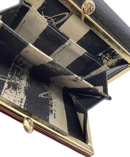 Vivienne Westwood（ヴィヴィアンウエストウッド）Vivienne Westwood (ヴィヴィアンウエストウッド) 三つ折りがま口コンパクトウォレット ブラックの古着・服飾アイテム