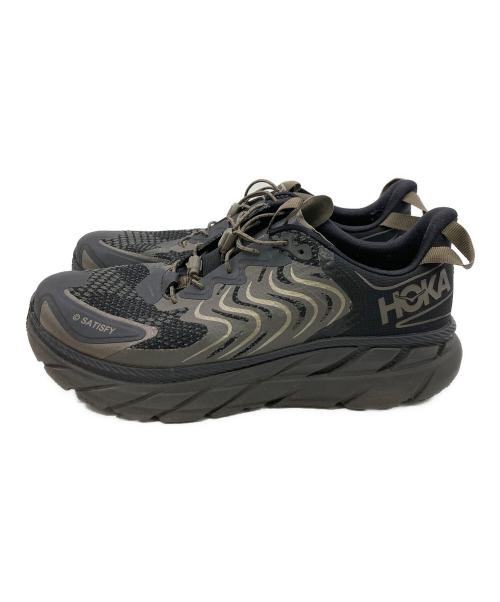 HOKAONEONE（ホカオネオネ）HOKAONEONE (ホカオネオネ) CLIFTON SATISFYRUNNING ローカットスニーカー ブラック×グレー サイズ:	SIZE US8.5（26.5cm）の古着・服飾アイテム