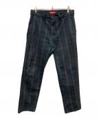 SUPREMEシュプリーム）の古着「Work Pant Black Watch Plaid」｜ネイビー×グリーン