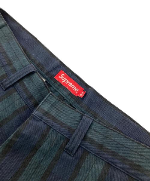 SUPREME（シュプリーム）Supreme (シュプリーム) Work Pant Black Watch Plaid ネイビー×グリーン サイズ:30の古着・服飾アイテム