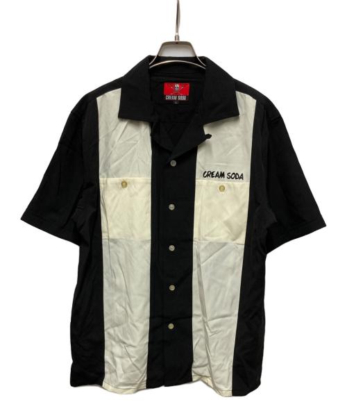 CREAM SODA（クリームソーダ）CREAM SODA (クリームソーダ) 縦切り替えしシャツ ベージュ×ブラック サイズ:Lの古着・服飾アイテム
