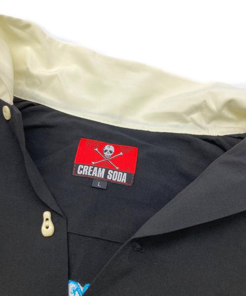 CREAM SODA（クリームソーダ）CREAM SODA (クリームソーダ) ダイス刺繍シャツ ブラック サイズ:Lの古着・服飾アイテム