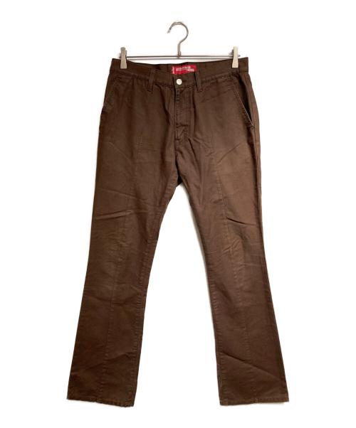 LEVI'S（リーバイス）LEVI'S (リーバイス) COMME des GARCONS JUNYA WATANABE MAN (コム デ ギャルソン ジュンヤ ワタナベ マン) ピンタックフレアパンツ/Pintuck Flare Pants ブラウン サイズ:Sの古着・服飾アイテム
