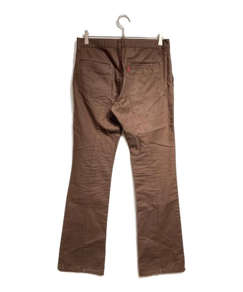 LEVI'S（リーバイス）LEVI'S (リーバイス) COMME des GARCONS JUNYA WATANABE MAN (コム デ ギャルソン ジュンヤ ワタナベ マン) ピンタックフレアパンツ/Pintuck Flare Pants ブラウン サイズ:Sの古着・服飾アイテム