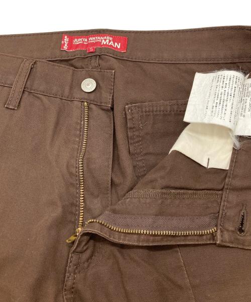 LEVI'S（リーバイス）LEVI'S (リーバイス) COMME des GARCONS JUNYA WATANABE MAN (コム デ ギャルソン ジュンヤ ワタナベ マン) ピンタックフレアパンツ/Pintuck Flare Pants ブラウン サイズ:Sの古着・服飾アイテム