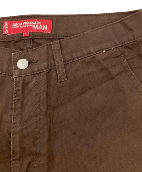LEVI'S（リーバイス）LEVI'S (リーバイス) COMME des GARCONS JUNYA WATANABE MAN (コム デ ギャルソン ジュンヤ ワタナベ マン) ピンタックフレアパンツ/Pintuck Flare Pants ブラウン サイズ:Sの古着・服飾アイテム