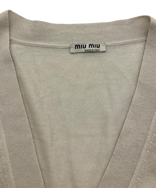 MIU MIU（ミュウミュウ）MIU MIU (ミュウミュウ) カシミヤブレンドカーディガン ベージュ サイズ:38の古着・服飾アイテム