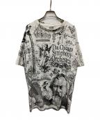 WILDWOOD PRODUETIONSワイルドウッドプロダクションズ）の古着「オールオーバープリントTシャツT」｜ホワイト×ブラック