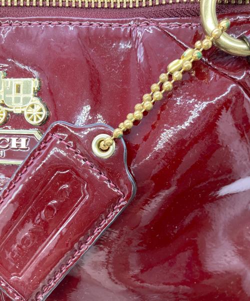 COACH（コーチ）COACH (コーチ) マディソン ソフィア パテント2wayバッグ レッドの古着・服飾アイテム