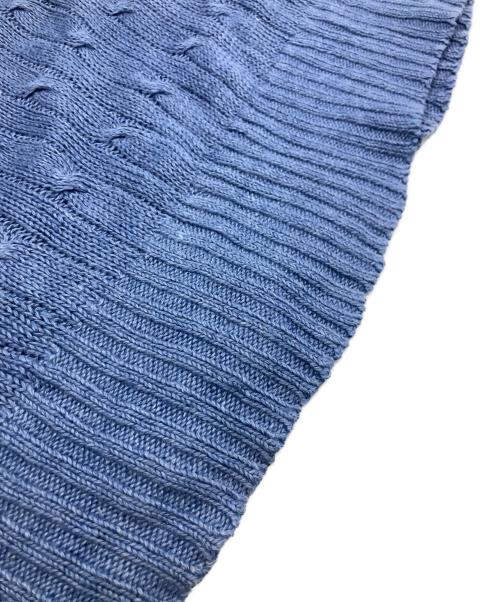 POLO RALPH LAUREN（ポロ・ラルフローレン）POLO RALPH LAUREN (ポロ・ラルフローレン) 90s リネンブレンドケーブルニット スカイブルー サイズ:XLの古着・服飾アイテム