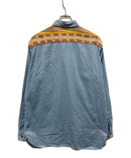 POLO RALPH LAUREN（ポロ・ラルフローレン）POLO RALPH LAUREN (ポロ・ラルフローレン) ヨーク切替ワークシャツ ブルー サイズ:	SIZE Lの古着・服飾アイテム
