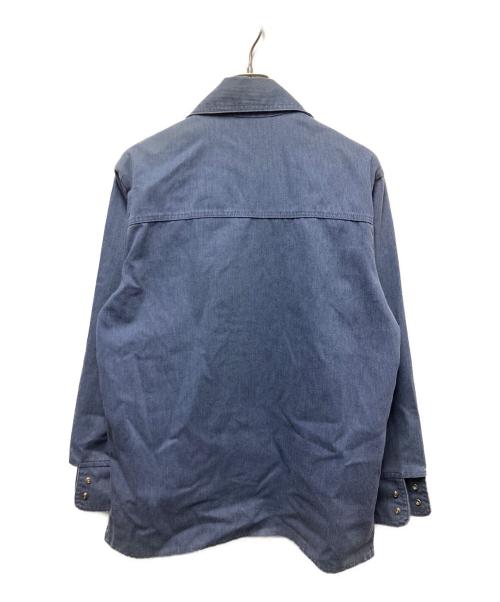 J.C.PENNY（ジェーシーペニー）J.C.PENNY (ジェーシーペニー) ロングポイントピケワークシャツ ブルー サイズ:Mの古着・服飾アイテム