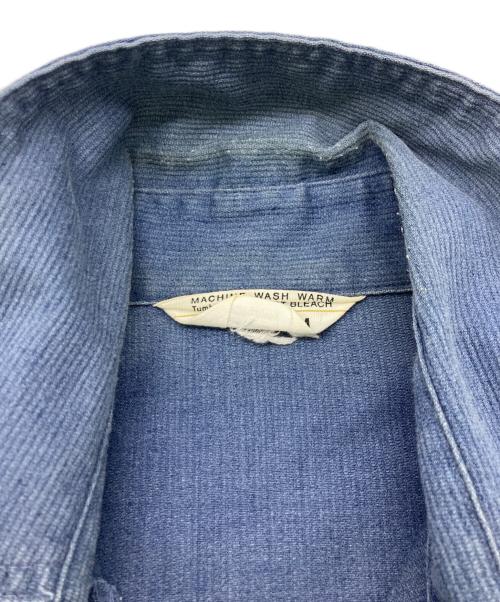 J.C.PENNY（ジェーシーペニー）J.C.PENNY (ジェーシーペニー) ロングポイントピケワークシャツ ブルー サイズ:Mの古着・服飾アイテム